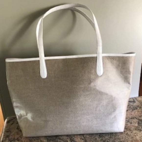 Nancy Gonzalez  Crocodile-Trimmed Canvas Tote Bag - Picture 2 of 7